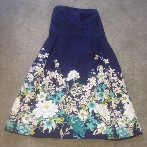 strapless floral dress